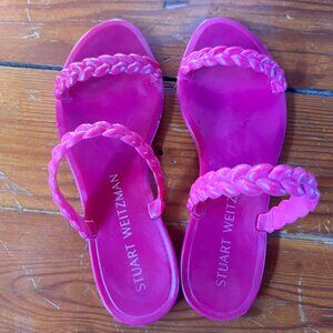 Stuart Weitzman Braida Sawyer jelly sandals in orchid